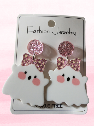 Spooky Ghost Earrings – Halloween Dangle Earrings for Women